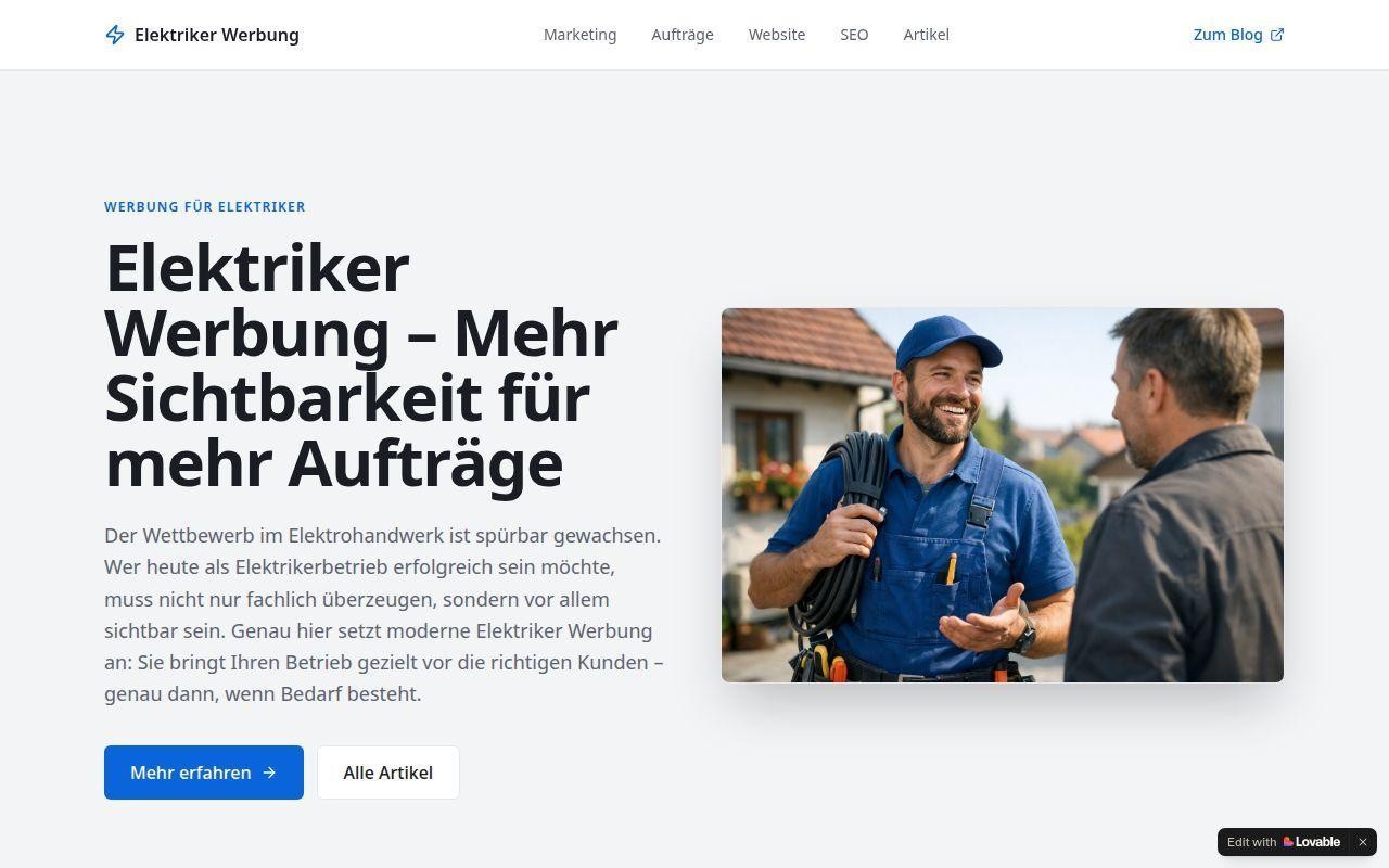 Elektriker Werbung – Mehr Sichtbarkeit & Aufträge